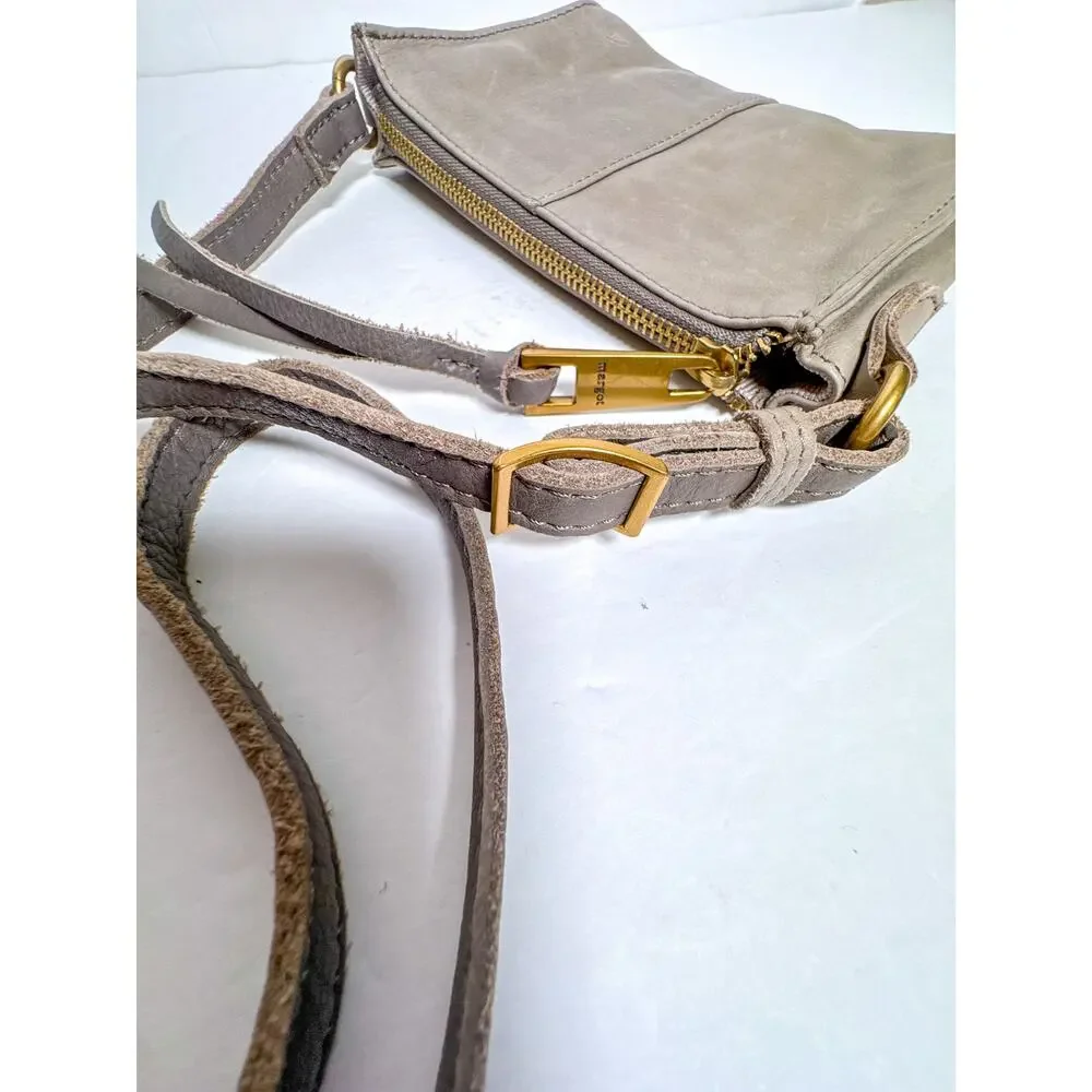 Margot New York Aiden Wallet on a String Taupe Leather Crossbody